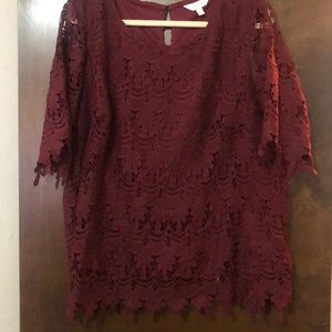 Red lace top